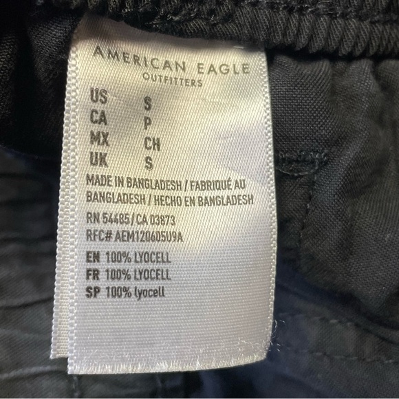 American Eagle Lyocell Baggy Jogger Cargo Pants High Rise Womens Small Black - Picture 10 of 10